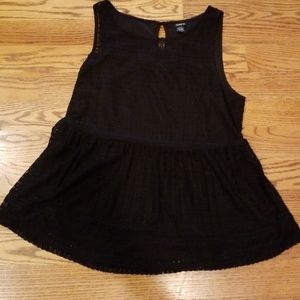 Black lace type peplum cut shirt